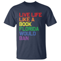 Retro Live Like Book In Florida LGBTQ Subtle Pride T Shirt Rainbow LGBTQIA Pride - Wonder Print Shop