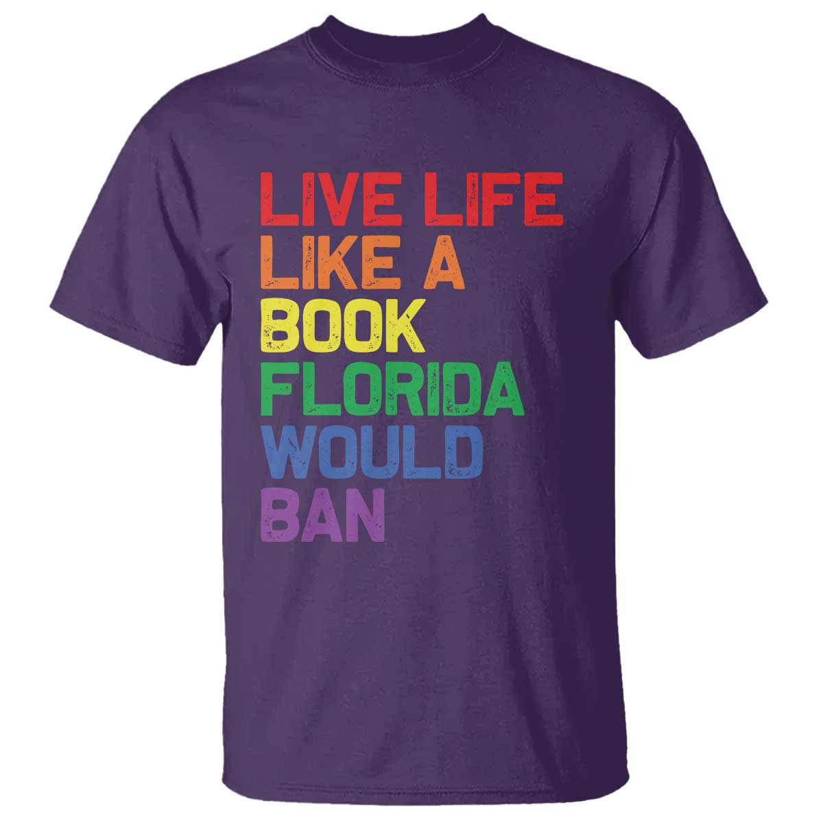 Retro Live Like Book In Florida LGBTQ Subtle Pride T Shirt Rainbow LGBTQIA Pride - Wonder Print Shop