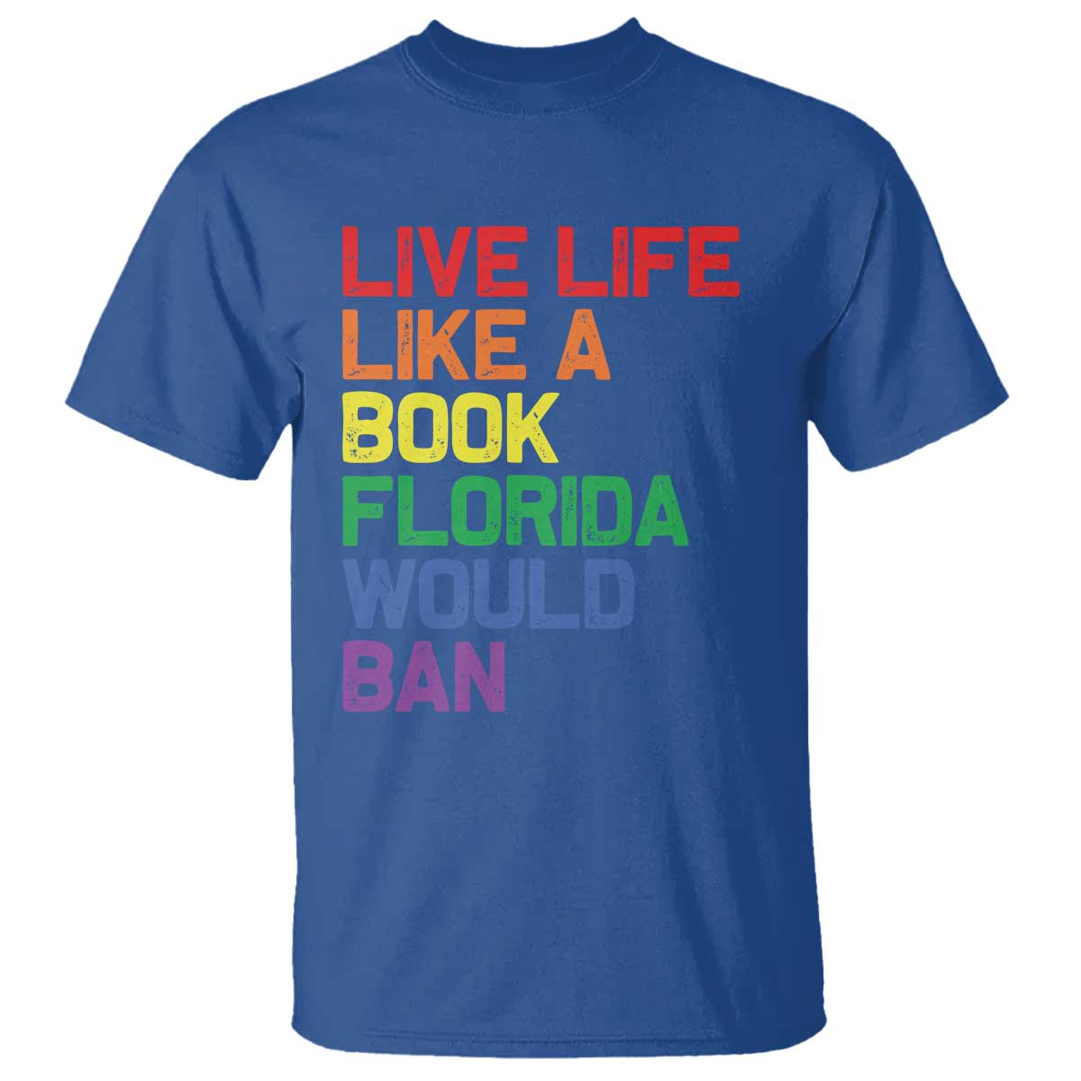 Retro Live Like Book In Florida LGBTQ Subtle Pride T Shirt Rainbow LGBTQIA Pride - Wonder Print Shop