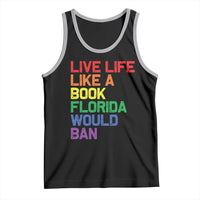 Retro Live Like Book In Florida LGBTQ Subtle Pride Tank Top Rainbow LGBTQIA Pride - Wonder Print Shop
