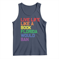 Retro Live Like Book In Florida LGBTQ Subtle Pride Tank Top Rainbow LGBTQIA Pride - Wonder Print Shop