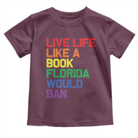 Retro Live Like Book In Florida LGBTQ Subtle Pride Toddler T Shirt Rainbow LGBTQIA Pride - Wonder Print Shop