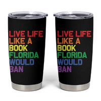 Retro Live Like Book In Florida LGBTQ Subtle Pride Tumbler Cup Rainbow LGBTQIA Pride - Wonder Print Shop