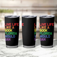 Retro Live Like Book In Florida LGBTQ Subtle Pride Tumbler Cup Rainbow LGBTQIA Pride - Wonder Print Shop