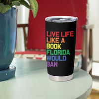 Retro Live Like Book In Florida LGBTQ Subtle Pride Tumbler Cup Rainbow LGBTQIA Pride - Wonder Print Shop