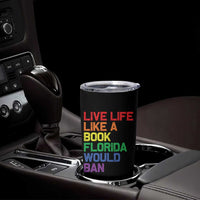 Retro Live Like Book In Florida LGBTQ Subtle Pride Tumbler Cup Rainbow LGBTQIA Pride - Wonder Print Shop