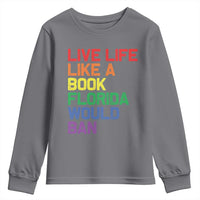 Retro Live Like Book In Florida LGBTQ Subtle Pride Youth Sweatshirt Rainbow LGBTQIA Pride - Wonder Print Shop