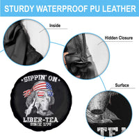 Funny 4th Of July Spare Tire Cover Sippin On Liber Tea Liberty Ben Franklin 1776 USA Flag - Wonder Print Shop