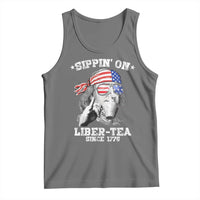 Funny 4th Of July Tank Top Sippin On Liber Tea Liberty Ben Franklin 1776 USA Flag - Wonder Print Shop
