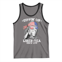 Funny 4th Of July Tank Top Sippin On Liber Tea Liberty Ben Franklin 1776 USA Flag - Wonder Print Shop