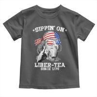 Funny 4th Of July Toddler T Shirt Sippin On Liber Tea Liberty Ben Franklin 1776 USA Flag - Wonder Print Shop