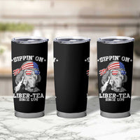 Funny 4th Of July Tumbler Cup Sippin On Liber Tea Liberty Ben Franklin 1776 USA Flag - Wonder Print Shop