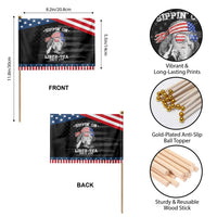 Funny 4th Of July Patriotic Handheld Flag Sippin On Liber Tea Liberty Ben Franklin 1776 USA Flag