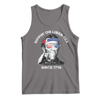 Funny 4th Of July Tank Top Sippin On Liber Tea Liberty Abe Lincoln 1776 USA Flag - Wonder Print Shop