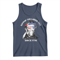 Funny 4th Of July Tank Top Sippin On Liber Tea Liberty Abe Lincoln 1776 USA Flag - Wonder Print Shop