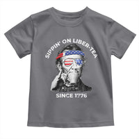 Funny 4th Of July Toddler T Shirt Sippin On Liber Tea Liberty Abe Lincoln 1776 USA Flag - Wonder Print Shop