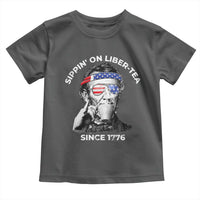 Funny 4th Of July Toddler T Shirt Sippin On Liber Tea Liberty Abe Lincoln 1776 USA Flag - Wonder Print Shop