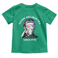 Funny 4th Of July Toddler T Shirt Sippin On Liber Tea Liberty Abe Lincoln 1776 USA Flag - Wonder Print Shop