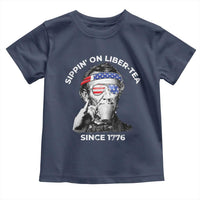 Funny 4th Of July Toddler T Shirt Sippin On Liber Tea Liberty Abe Lincoln 1776 USA Flag - Wonder Print Shop