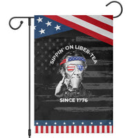 Funny 4th Of July Garden Flag Sippin On Liber Tea Liberty Abe Lincoln 1776 USA Flag