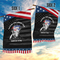 Funny 4th Of July Garden Flag Sippin On Liber Tea Liberty Abe Lincoln 1776 USA Flag