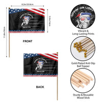 Funny 4th Of July Patriotic Handheld Flag Sippin On Liber Tea Liberty Abe Lincoln 1776 USA Flag