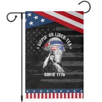 Funny George Washington Garden Flag 4th Of July Sippin On Liber Tea Liberty American Flag 1776