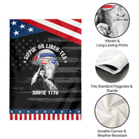 Funny George Washington Garden Flag 4th Of July Sippin On Liber Tea Liberty American Flag 1776