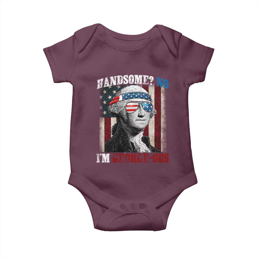 Funny 4th Of July Baby Onesie George Washington Handsome No Georgeous - Wonder Print Shop