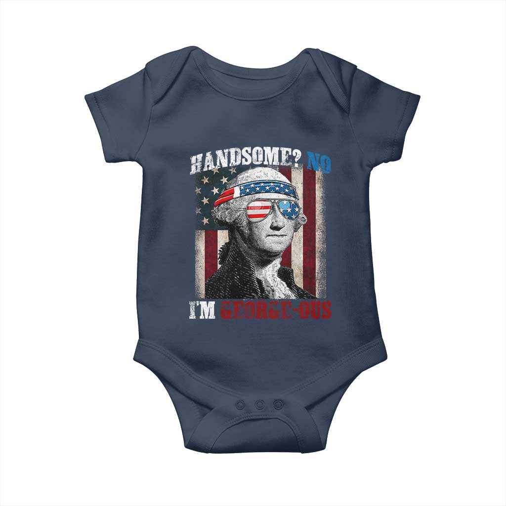 Funny 4th Of July Baby Onesie George Washington Handsome No Georgeous - Wonder Print Shop