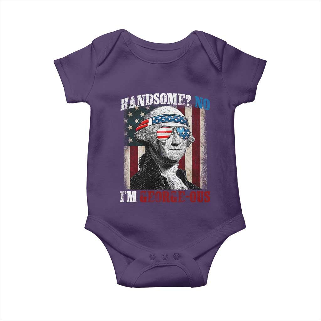 Funny 4th Of July Baby Onesie George Washington Handsome No Georgeous - Wonder Print Shop