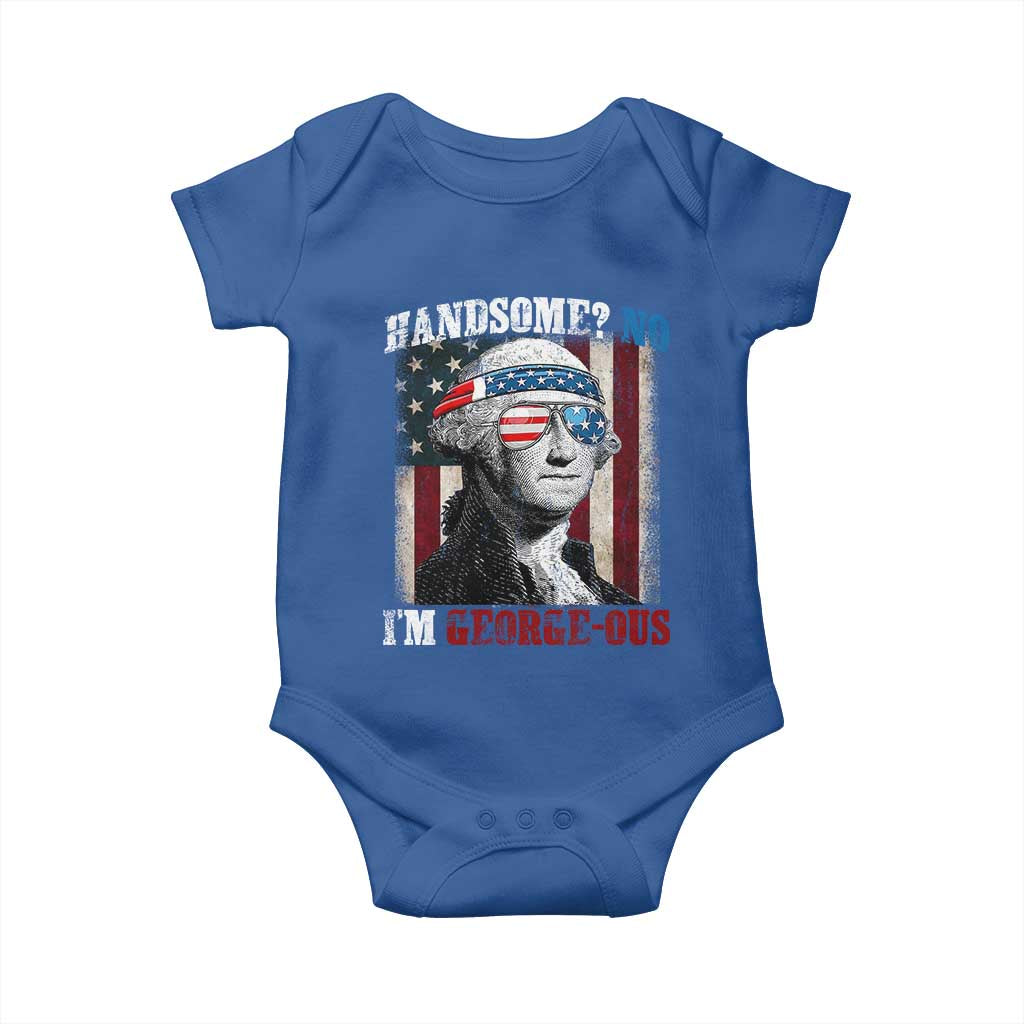 Funny 4th Of July Baby Onesie George Washington Handsome No Georgeous - Wonder Print Shop