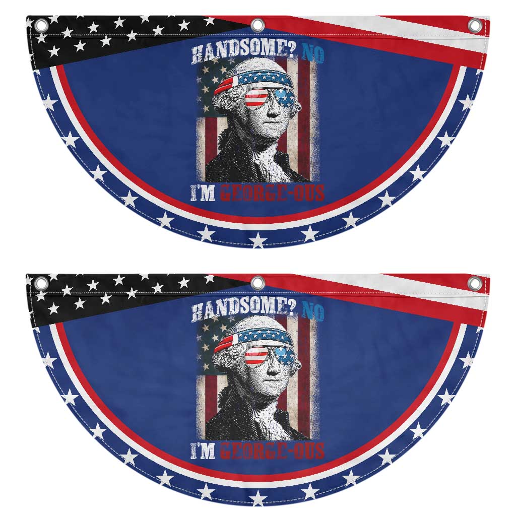 Funny 4th Of July Patriotic Fan Flag George Washington Handsome No Georgeous