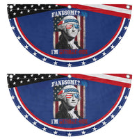 Funny 4th Of July Patriotic Fan Flag George Washington Handsome No Georgeous