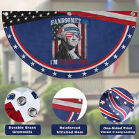 Funny 4th Of July Patriotic Fan Flag George Washington Handsome No Georgeous