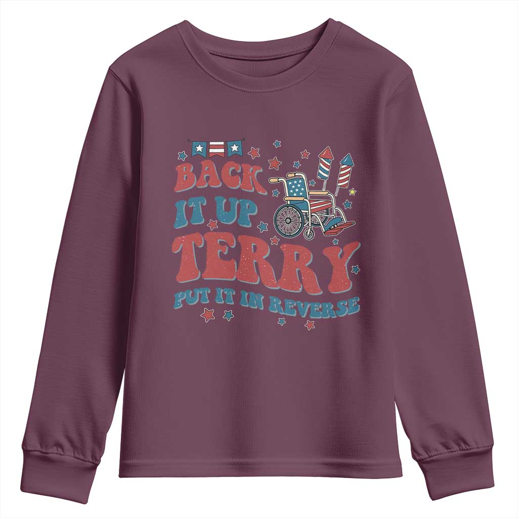 Funny 4th of July Back It Up Terry Put It In Reverse Youth Sweatshirt - Wonder Print Shop