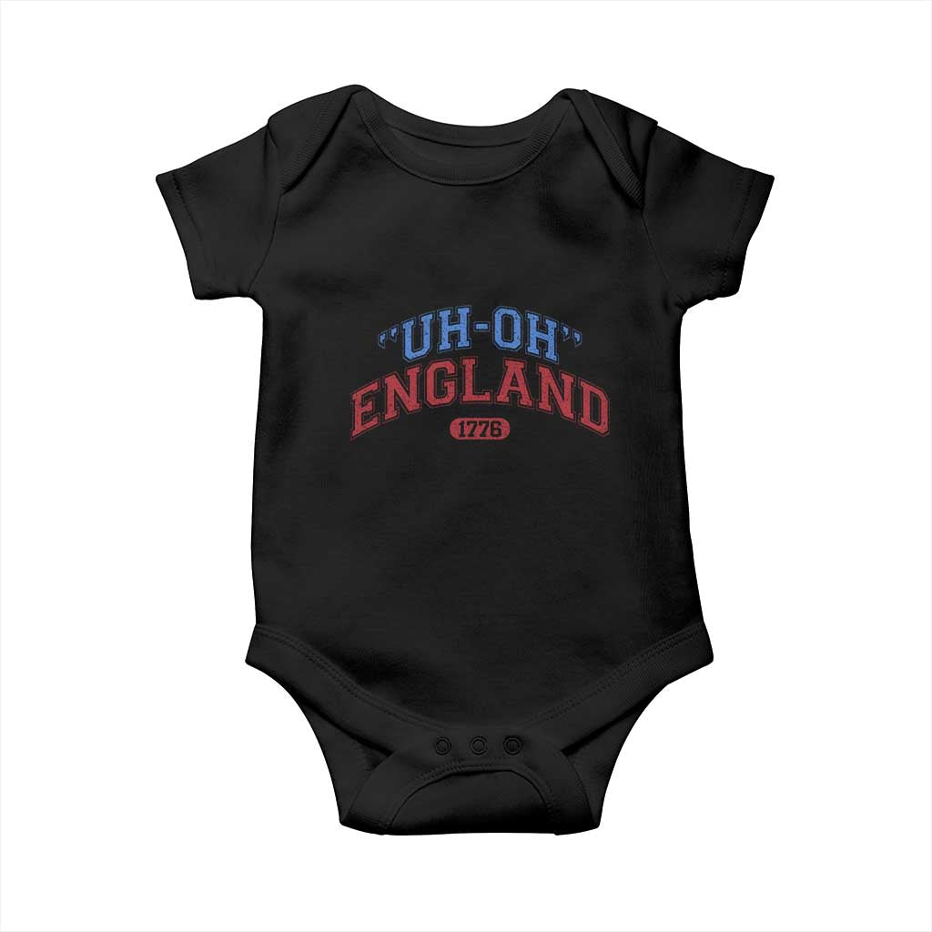 Funny 4th of July Baby Onesie Uh Oh England 1776 - Wonder Print Shop