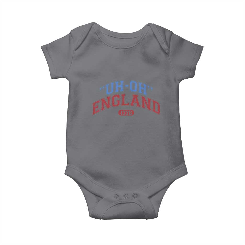 Funny 4th of July Baby Onesie Uh Oh England 1776 - Wonder Print Shop