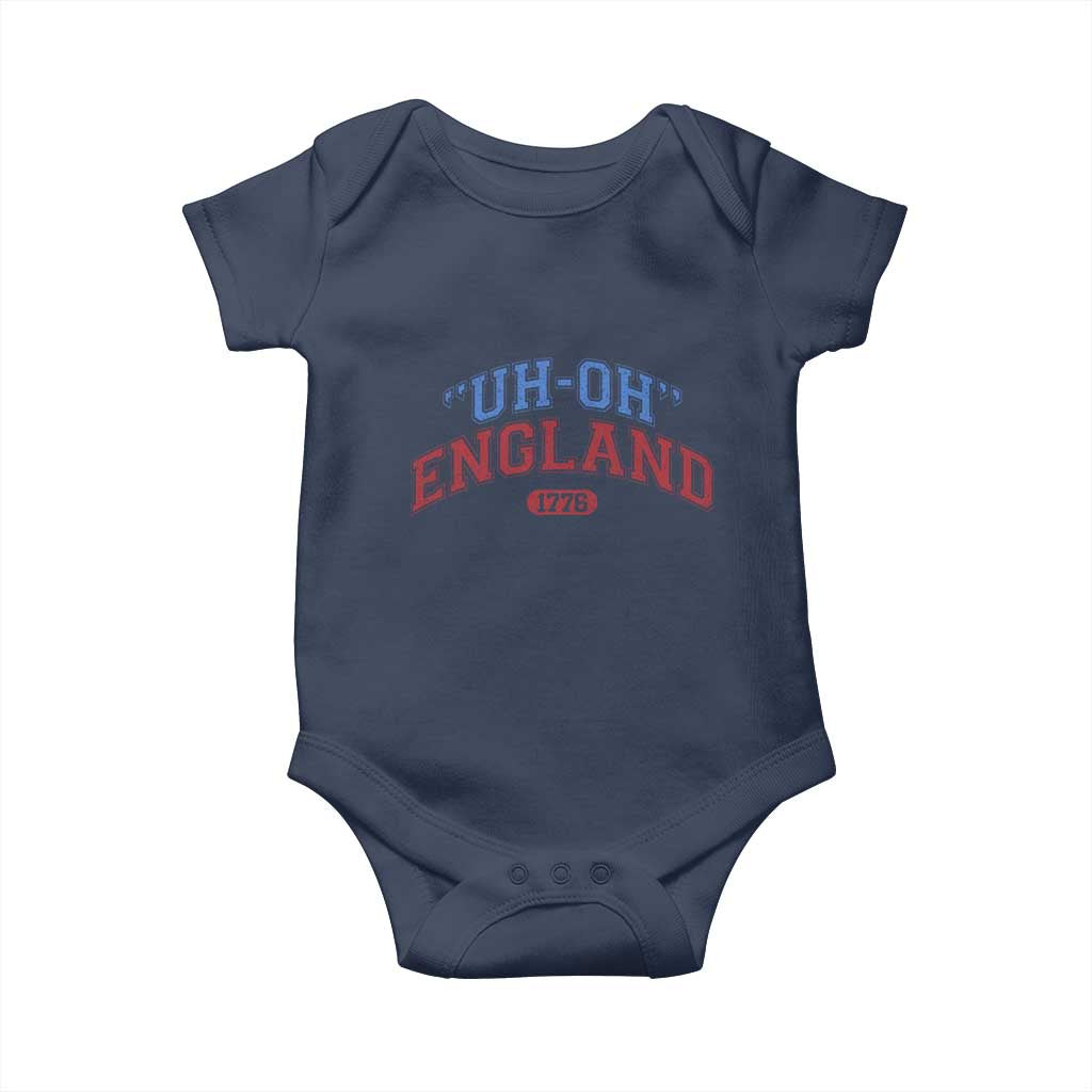 Funny 4th of July Baby Onesie Uh Oh England 1776 - Wonder Print Shop