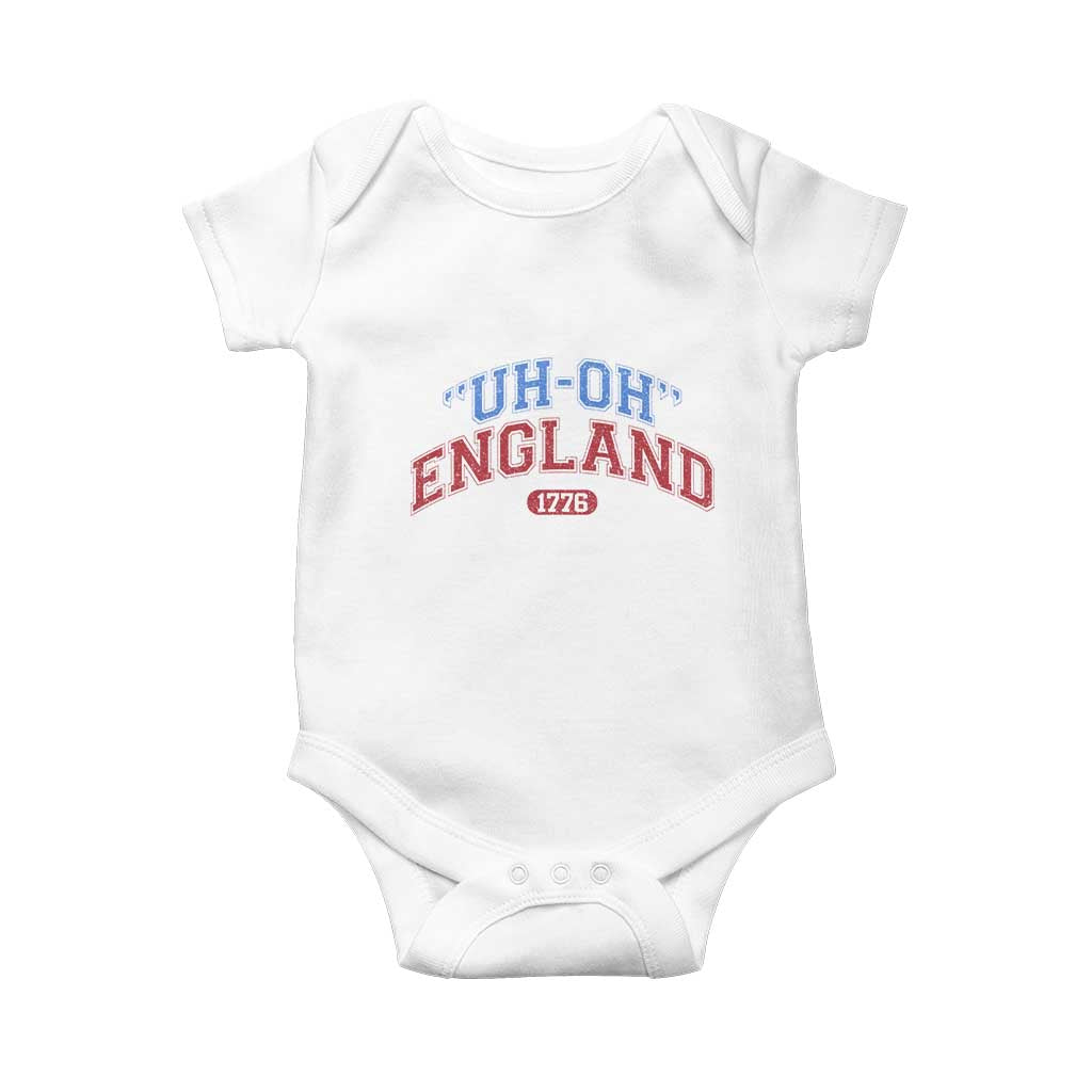 Funny 4th of July Baby Onesie Uh Oh England 1776 - Wonder Print Shop