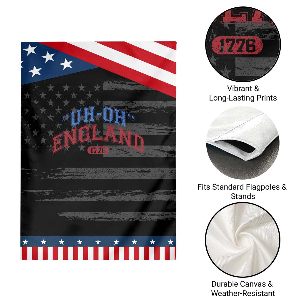 Funny 4th of July Garden Flag Uh Oh England 1776