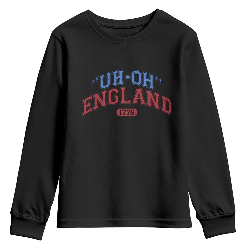 Funny 4th of July Youth Sweatshirt Uh Oh England 1776 - Wonder Print Shop