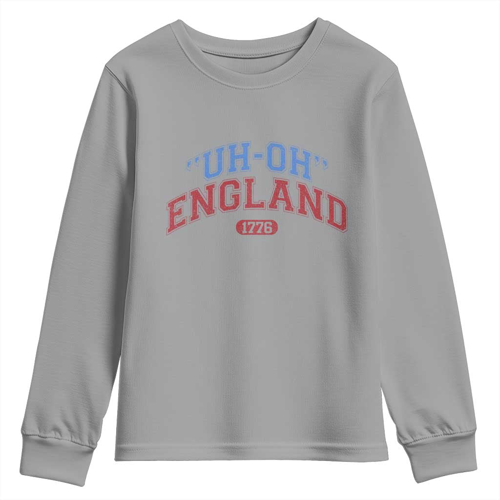 Funny 4th of July Youth Sweatshirt Uh Oh England 1776 - Wonder Print Shop