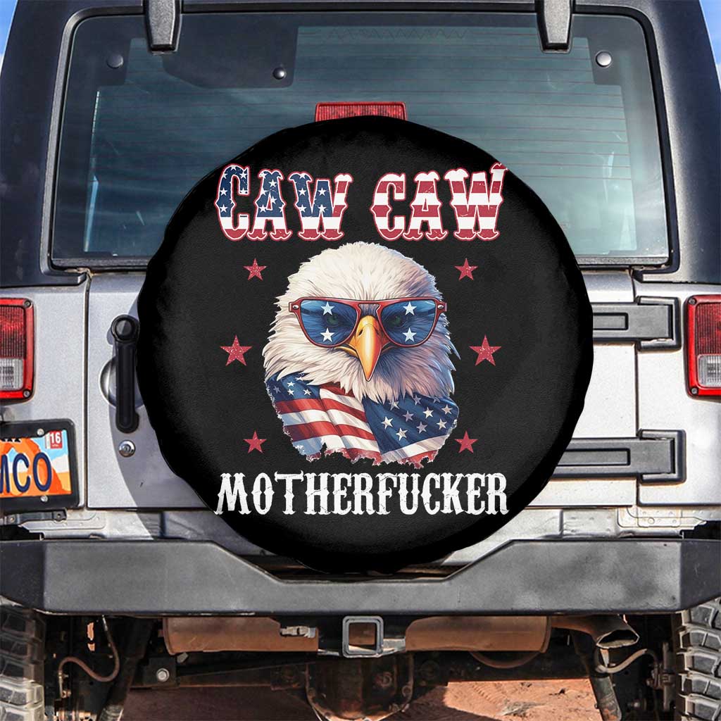 Bald Eagle Patriotic Spare Tire Cover Caw Caw Motherfucker American Flag - Wonder Print Shop
