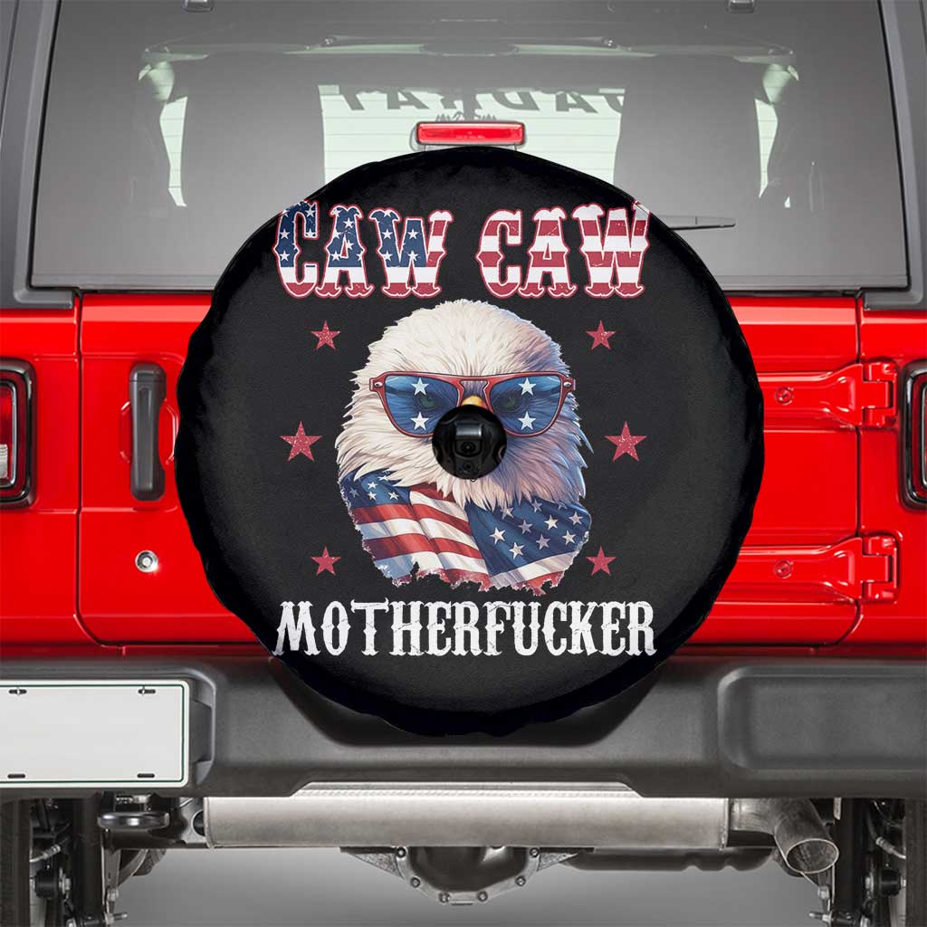 Bald Eagle Patriotic Spare Tire Cover Caw Caw Motherfucker American Flag - Wonder Print Shop