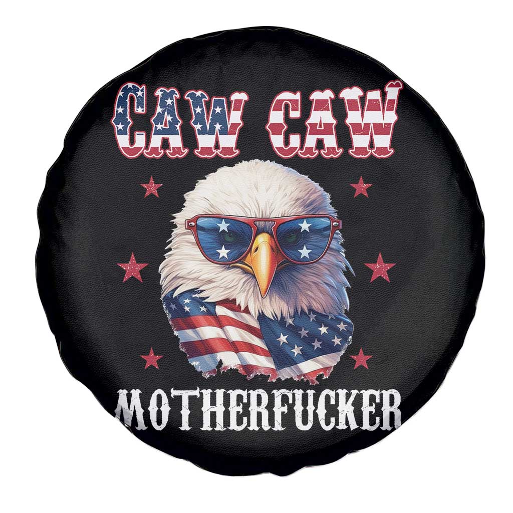 Bald Eagle Patriotic Spare Tire Cover Caw Caw Motherfucker American Flag - Wonder Print Shop