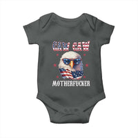 Bald Eagle Patriotic Baby Onesie Caw Caw Motherfucker American Flag - Wonder Print Shop
