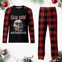 Bald Eagle Patriotic Plaid Pajama Set Caw Caw Motherfucker American Flag - Wonder Print Shop