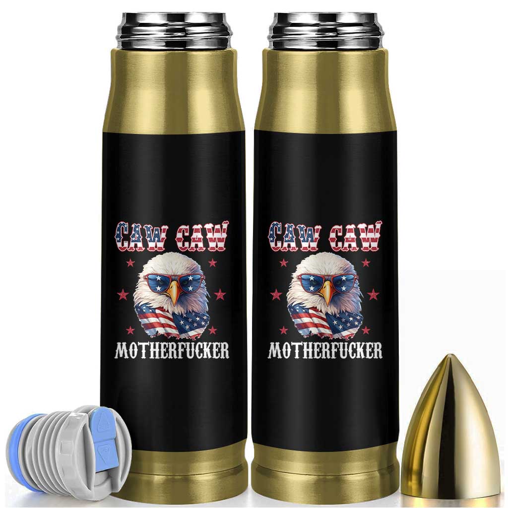Bald Eagle Patriotic Bullet Tumbler Caw Caw Motherfucker American Flag - Wonder Print Shop