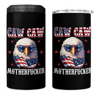 Bald Eagle Patriotic 4 in 1 Can Cooler Tumbler Caw Caw Motherfucker American Flag - Wonder Print Shop